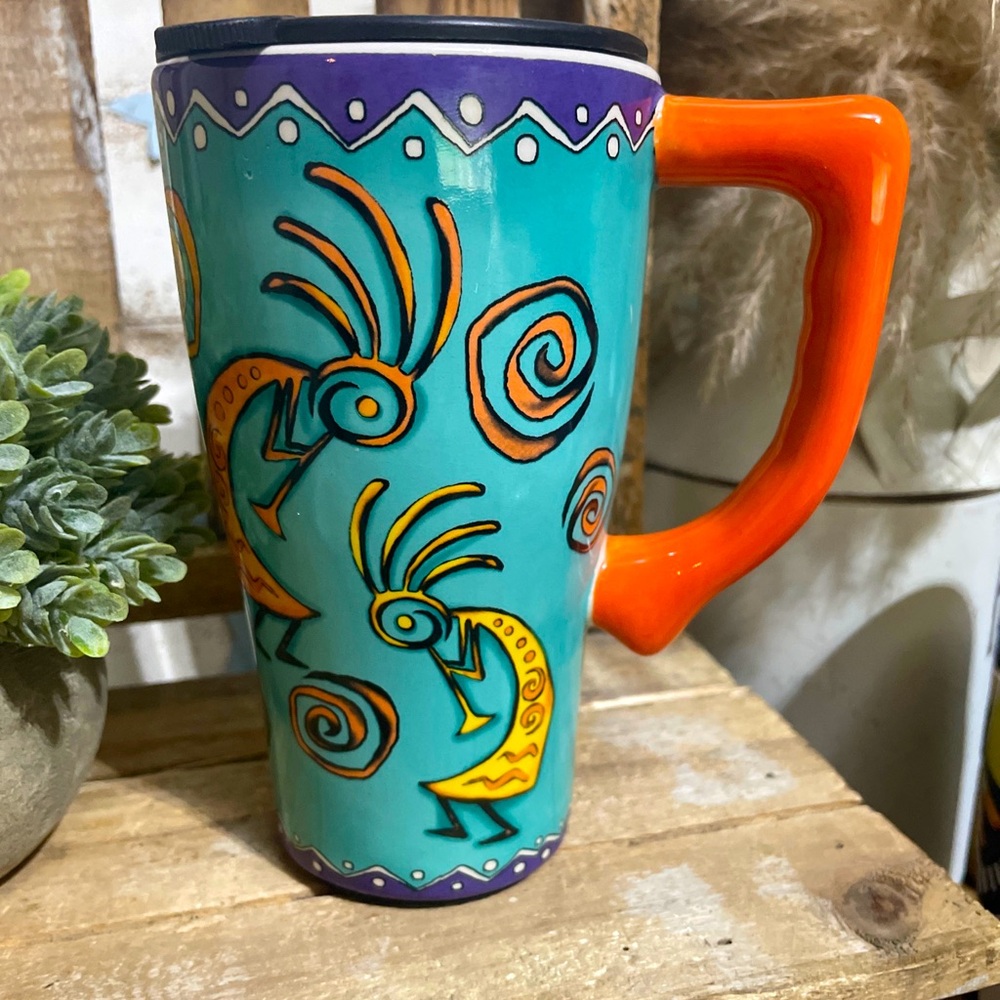 Spoontiques Southwest Kokopelli  Travel Mug, 18oz. Retail $47 NEW